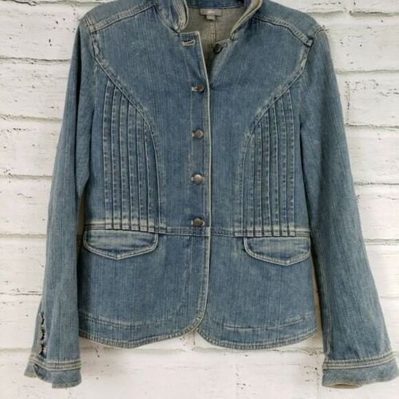 J Jill Denim Jacket button up long sleeve size small cotton - Picture 3 of 7